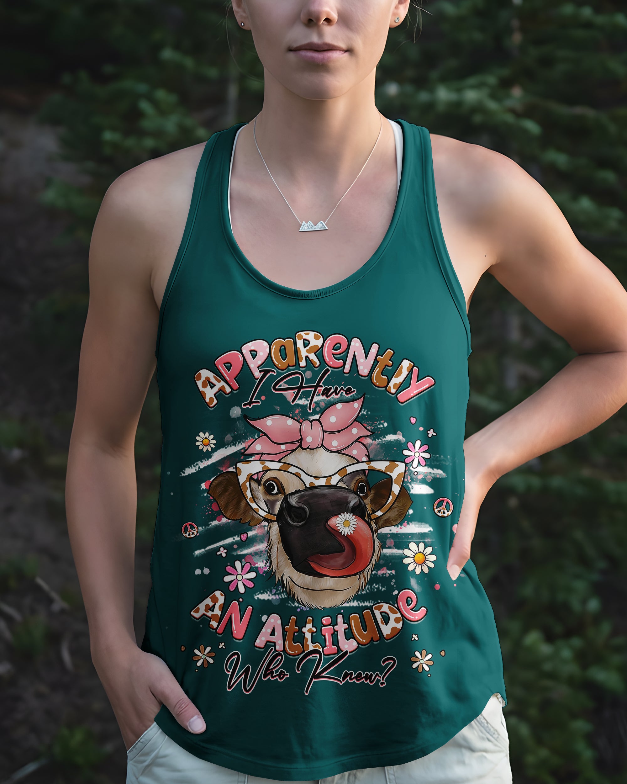 APPARENTLY I HAVE AN ATTITUDE WHO KNEW COW ALL OVER PRINT - YHHG2412252