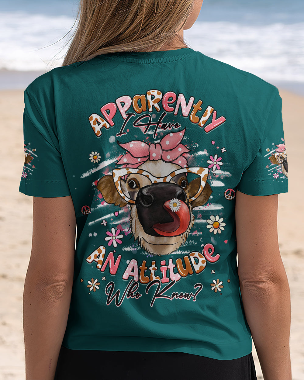 APPARENTLY I HAVE AN ATTITUDE WHO KNEW COW ALL OVER PRINT - YHHG2412252