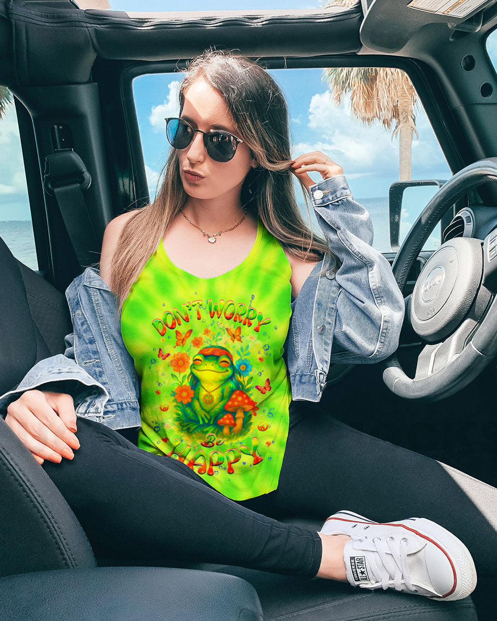 DON'T WORRY BE HAPPY FROG ALL OVER PRINT - YHHG2504252