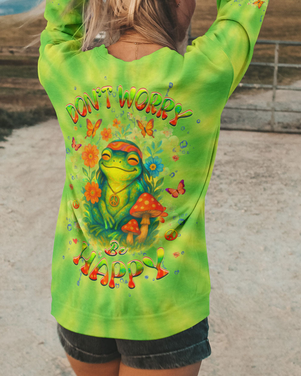 DON'T WORRY BE HAPPY FROG ALL OVER PRINT - YHHG2504252