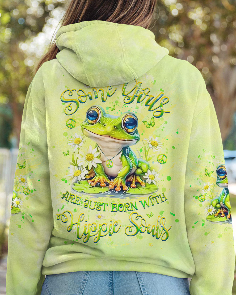 SOME GIRLS ARE JUST BORN WITH HIPPIE SOULS FROG ALL OVER PRINT - YHHG2507243
