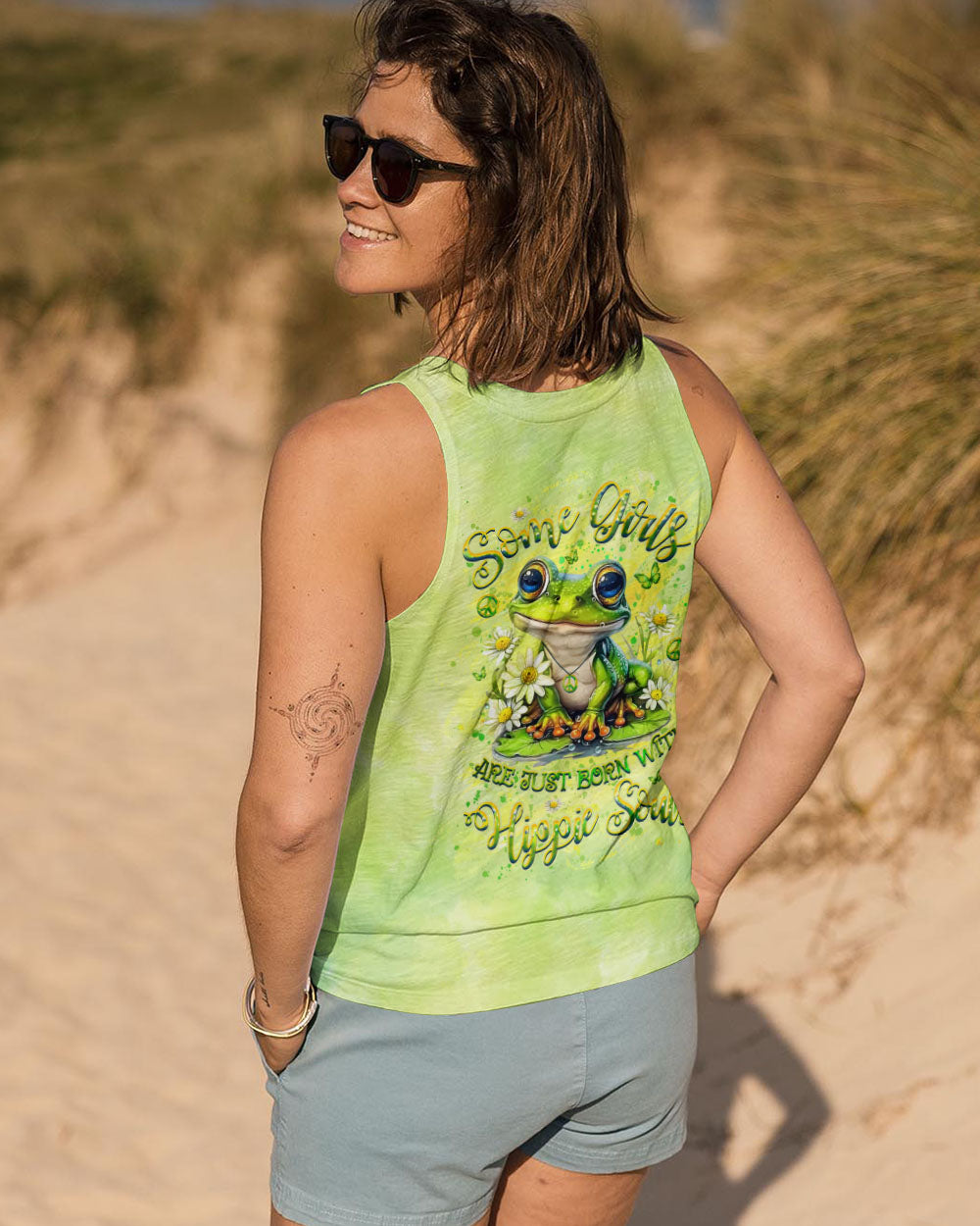 SOME GIRLS ARE JUST BORN WITH HIPPIE SOULS FROG ALL OVER PRINT - YHHG2507243