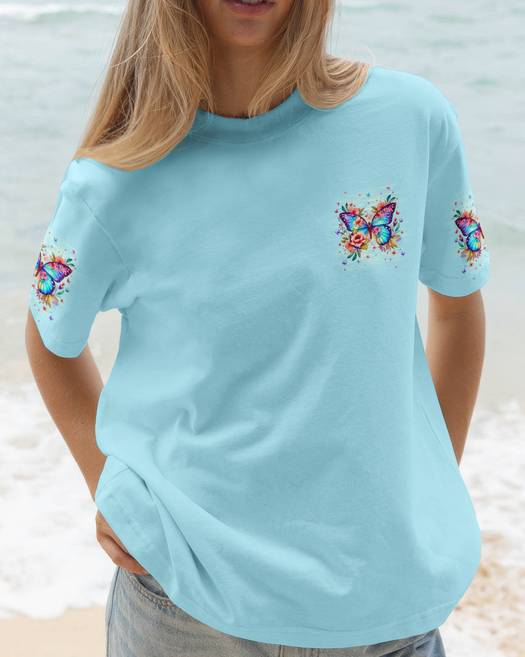 GROW THROUGH WHAT YOU GO THROUGH BUTTERFLY ALL OVER PRINT - YHHG2512252