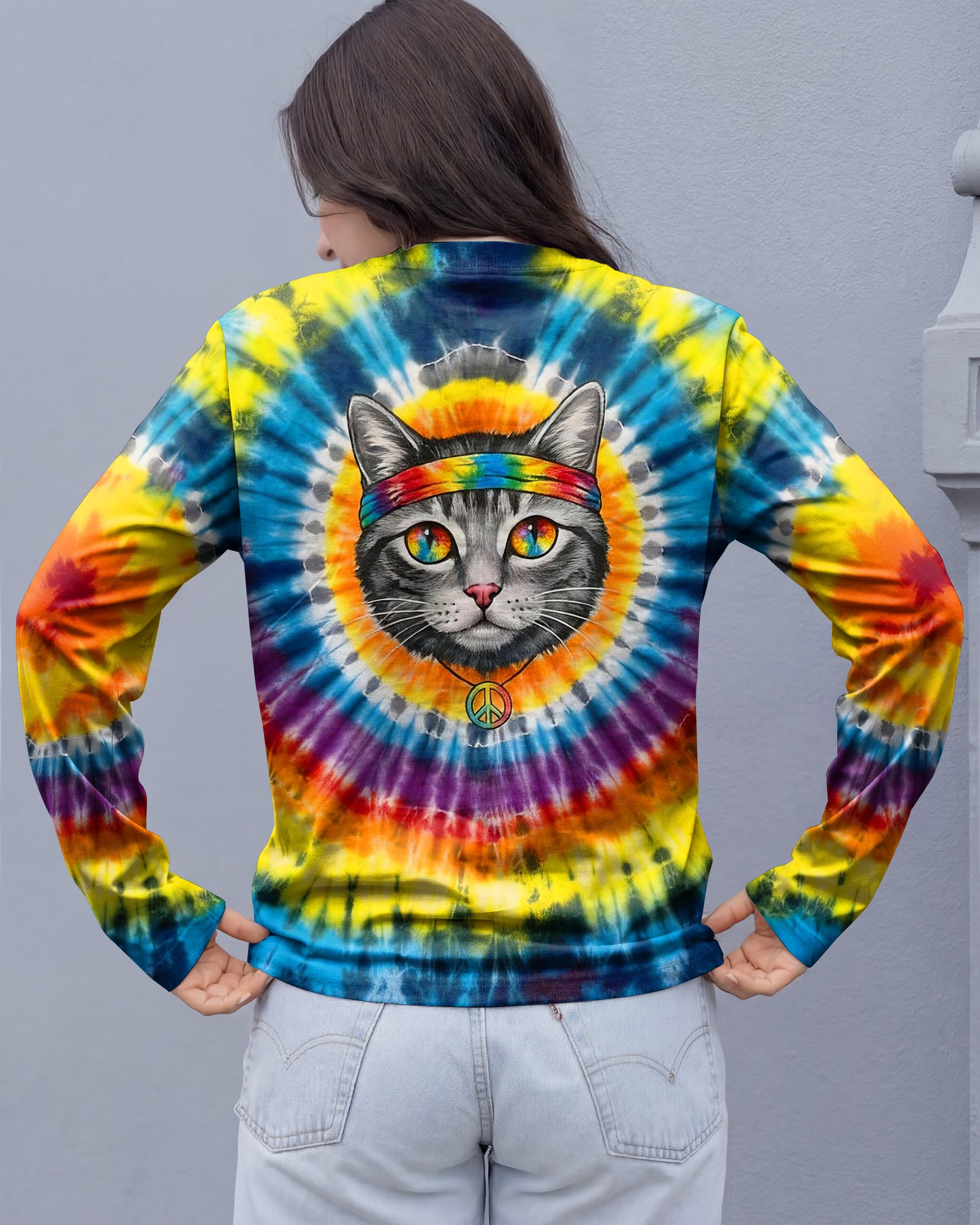 PSYCHEDELIC PEACE CAT ALL OVER PRINT - YHHG2601262