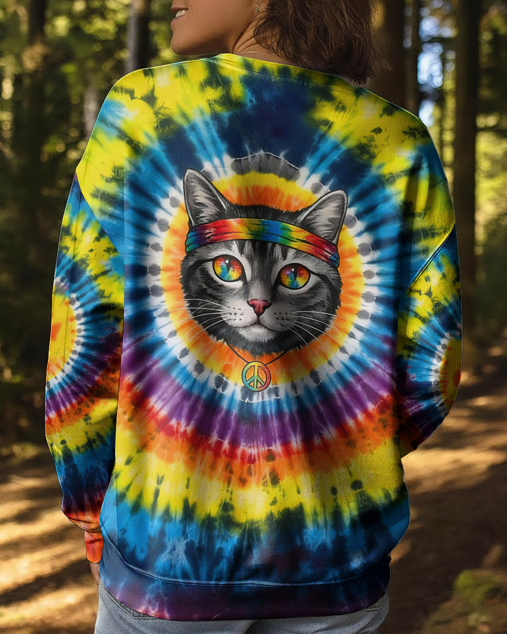 PSYCHEDELIC PEACE CAT ALL OVER PRINT - YHHG2601262