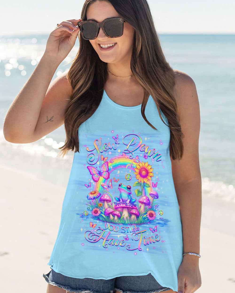 SLOW DOWN YOU STILL HAVE TIME FROG ALL OVER PRINT - YHHG2604241