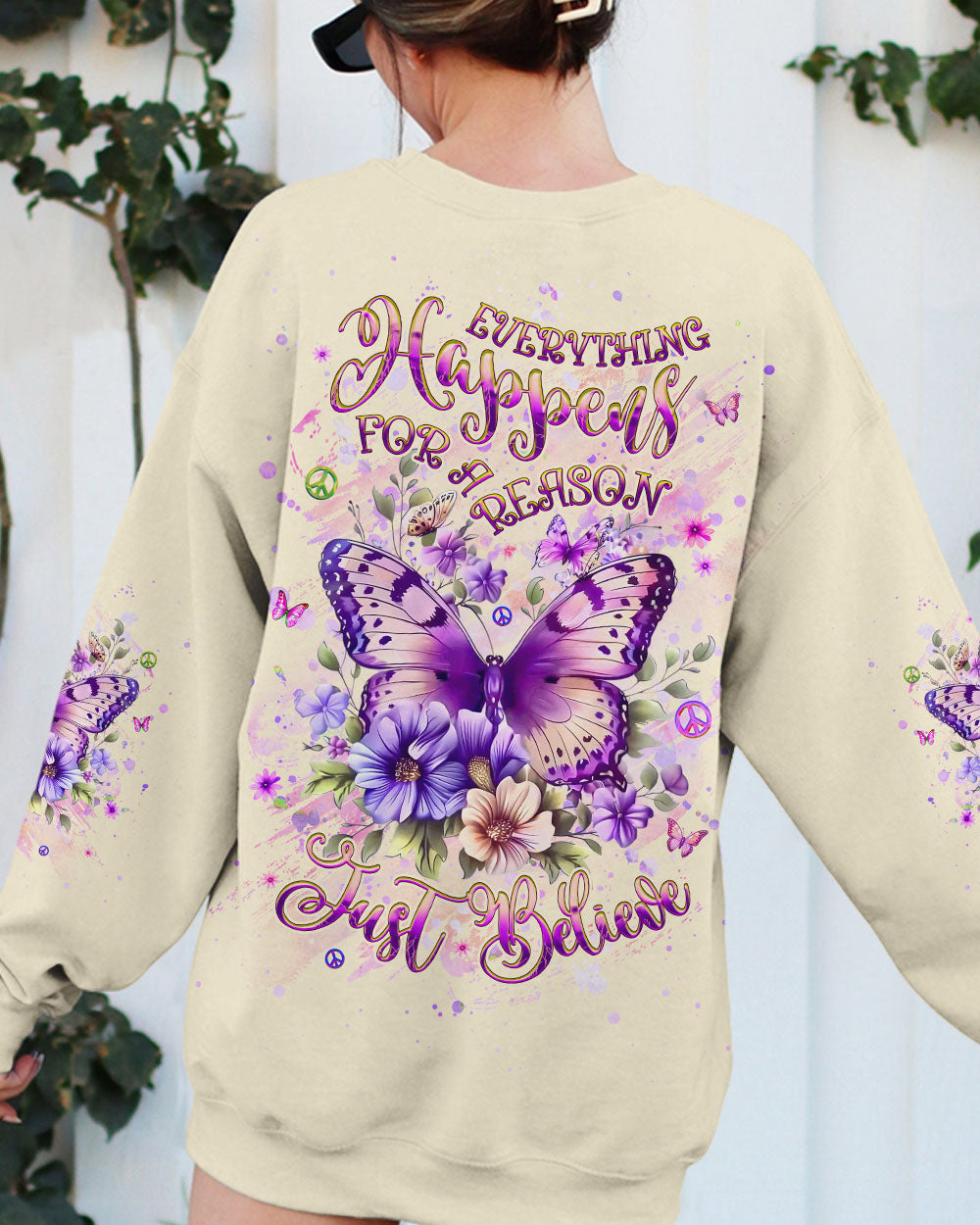 JUST BELIEVE BUTTERFLY ALL OVER PRINT - YHHG2608244