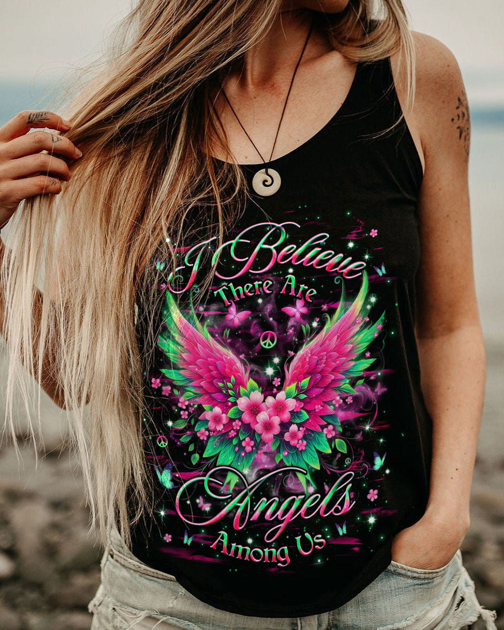 I BELIEVE THERE ARE ANGELS AMONG US WINGS ALL OVER PRINT - YHHG2703253