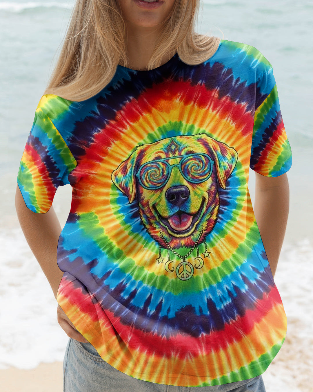 RAINBOW SWIRL LABRADOR RETRIEVER ALL OVER PRINT - YHHG2801261