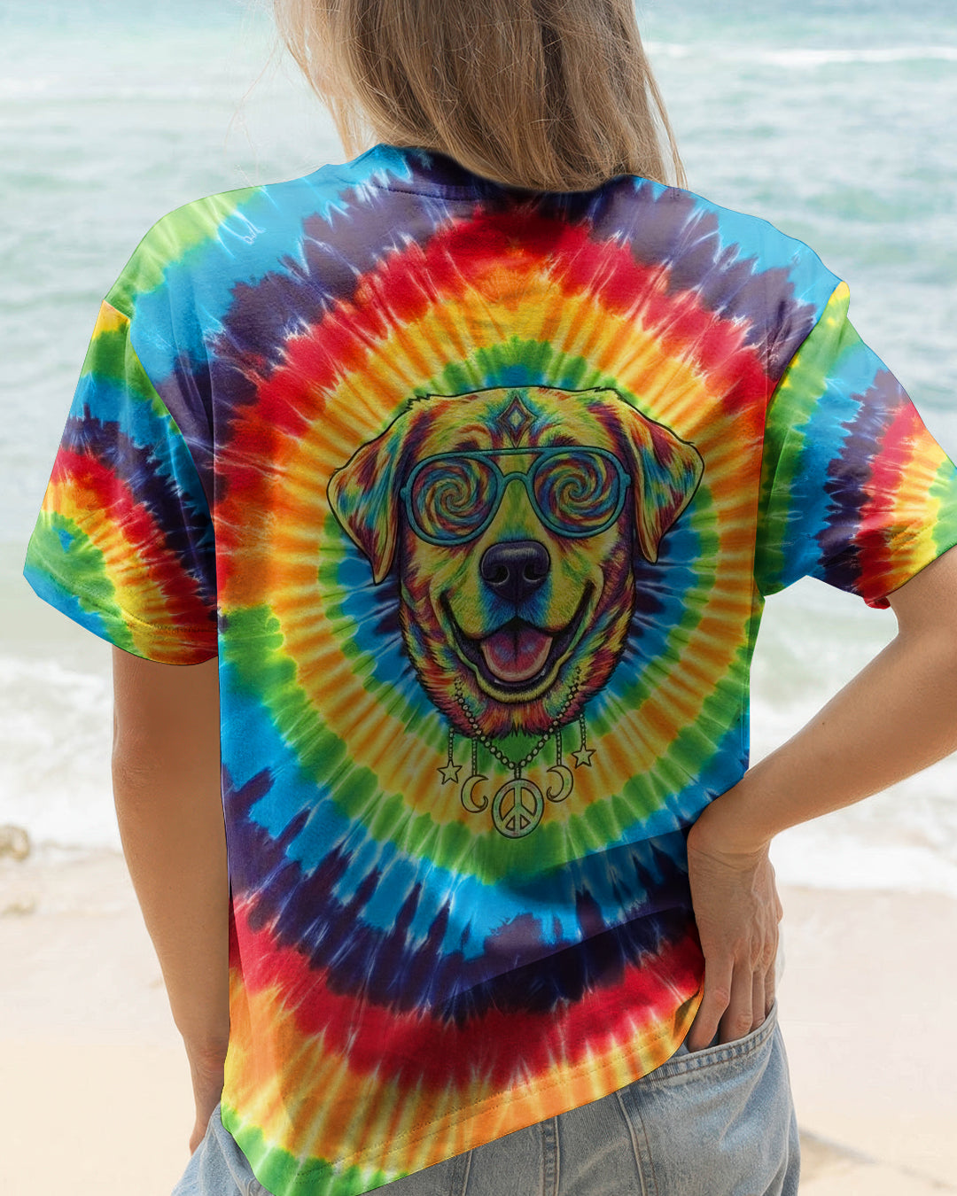 RAINBOW SWIRL LABRADOR RETRIEVER ALL OVER PRINT - YHHG2801261
