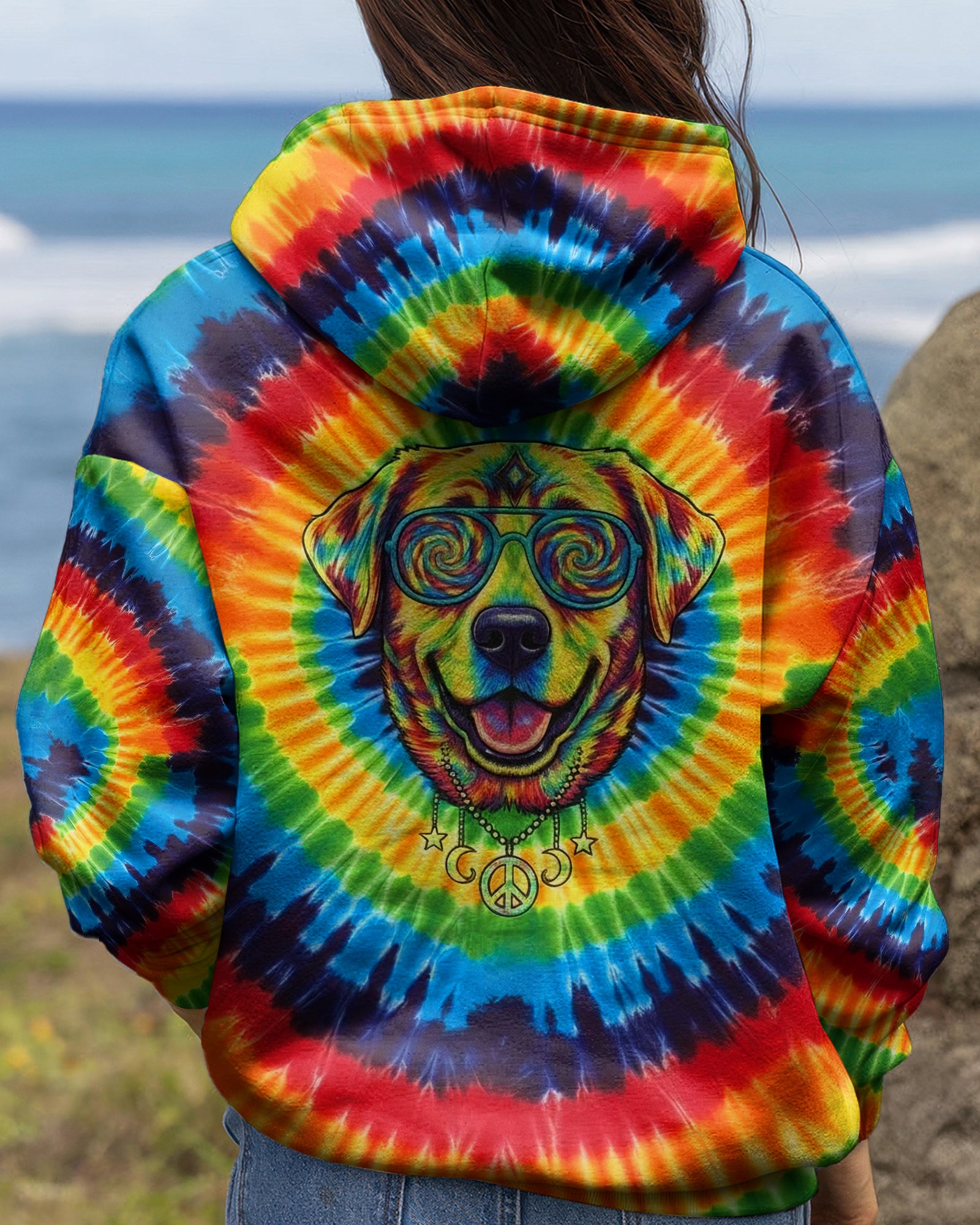 RAINBOW SWIRL LABRADOR RETRIEVER ALL OVER PRINT - YHHG2801261