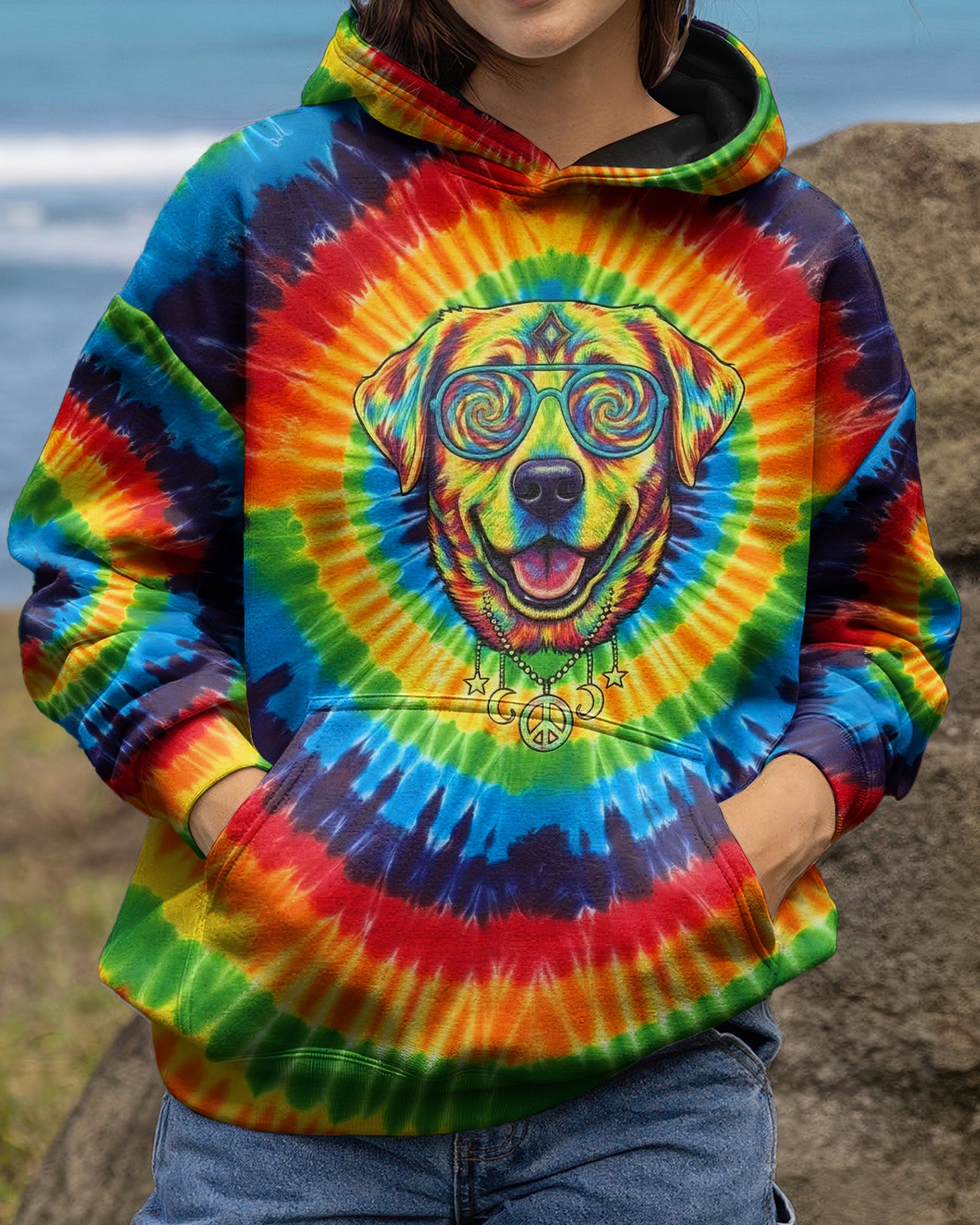 RAINBOW SWIRL LABRADOR RETRIEVER ALL OVER PRINT - YHHG2801261