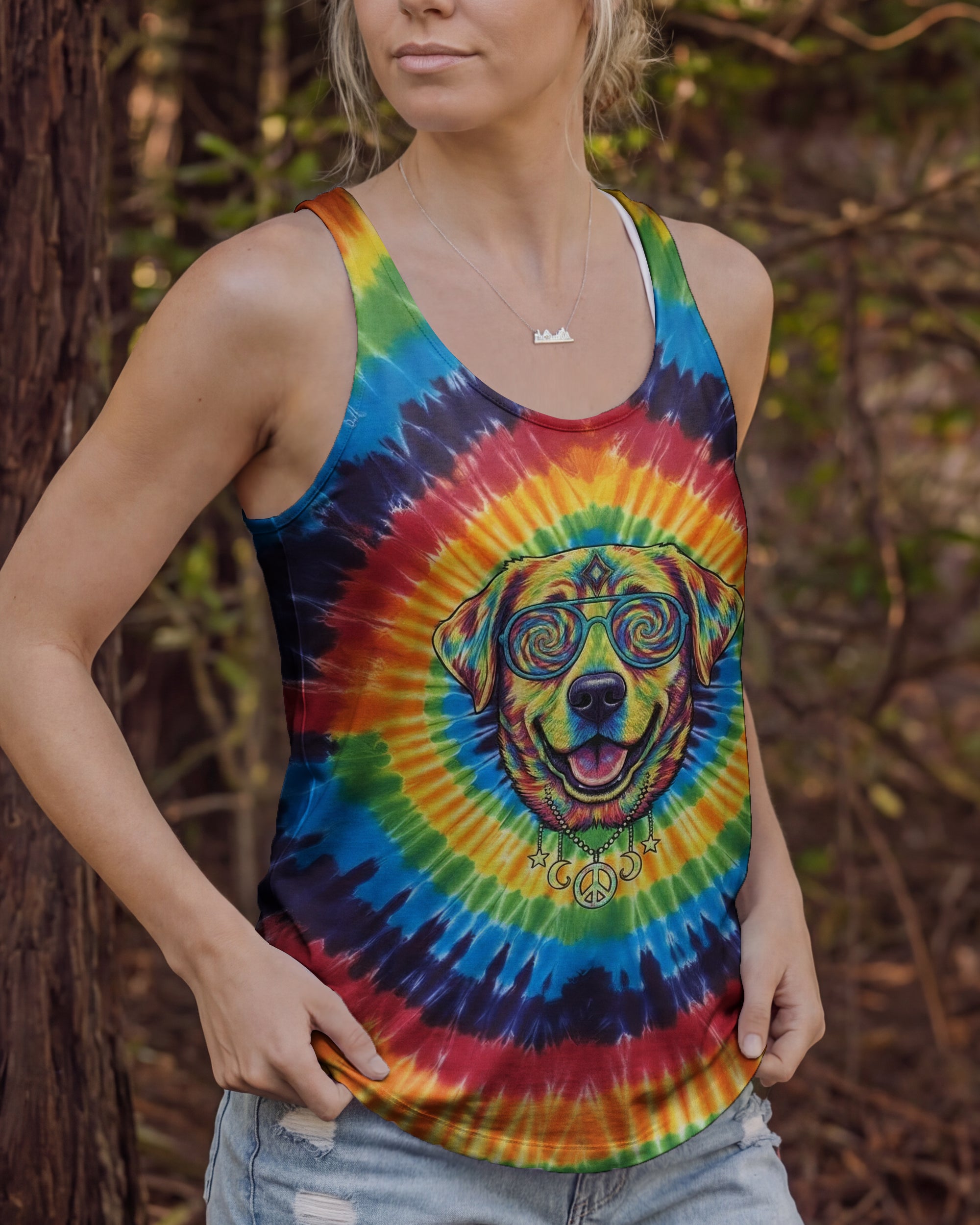 RAINBOW SWIRL LABRADOR RETRIEVER ALL OVER PRINT - YHHG2801261
