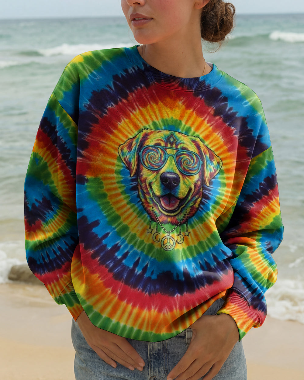 RAINBOW SWIRL LABRADOR RETRIEVER ALL OVER PRINT - YHHG2801261