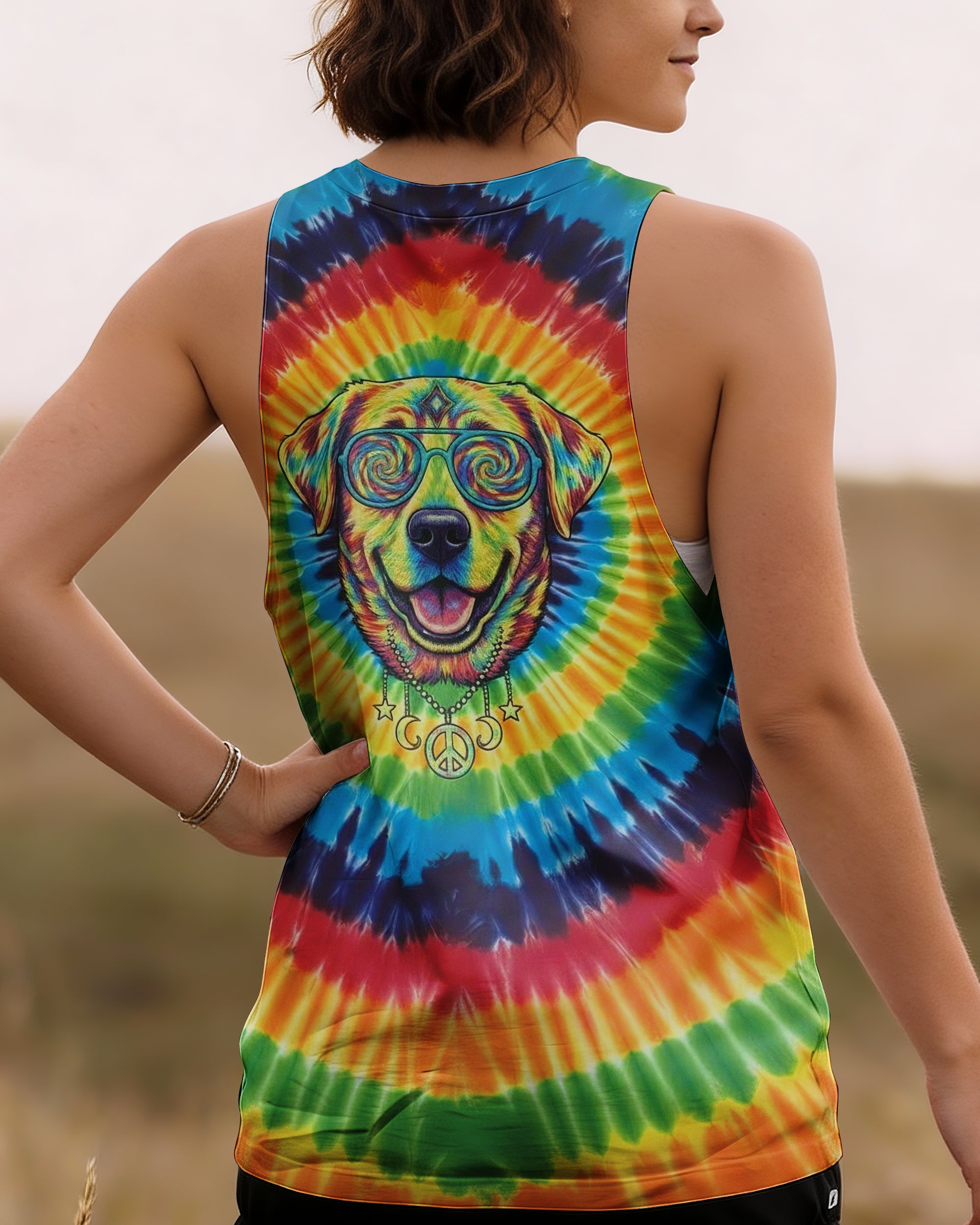 RAINBOW SWIRL LABRADOR RETRIEVER ALL OVER PRINT - YHHG2801261