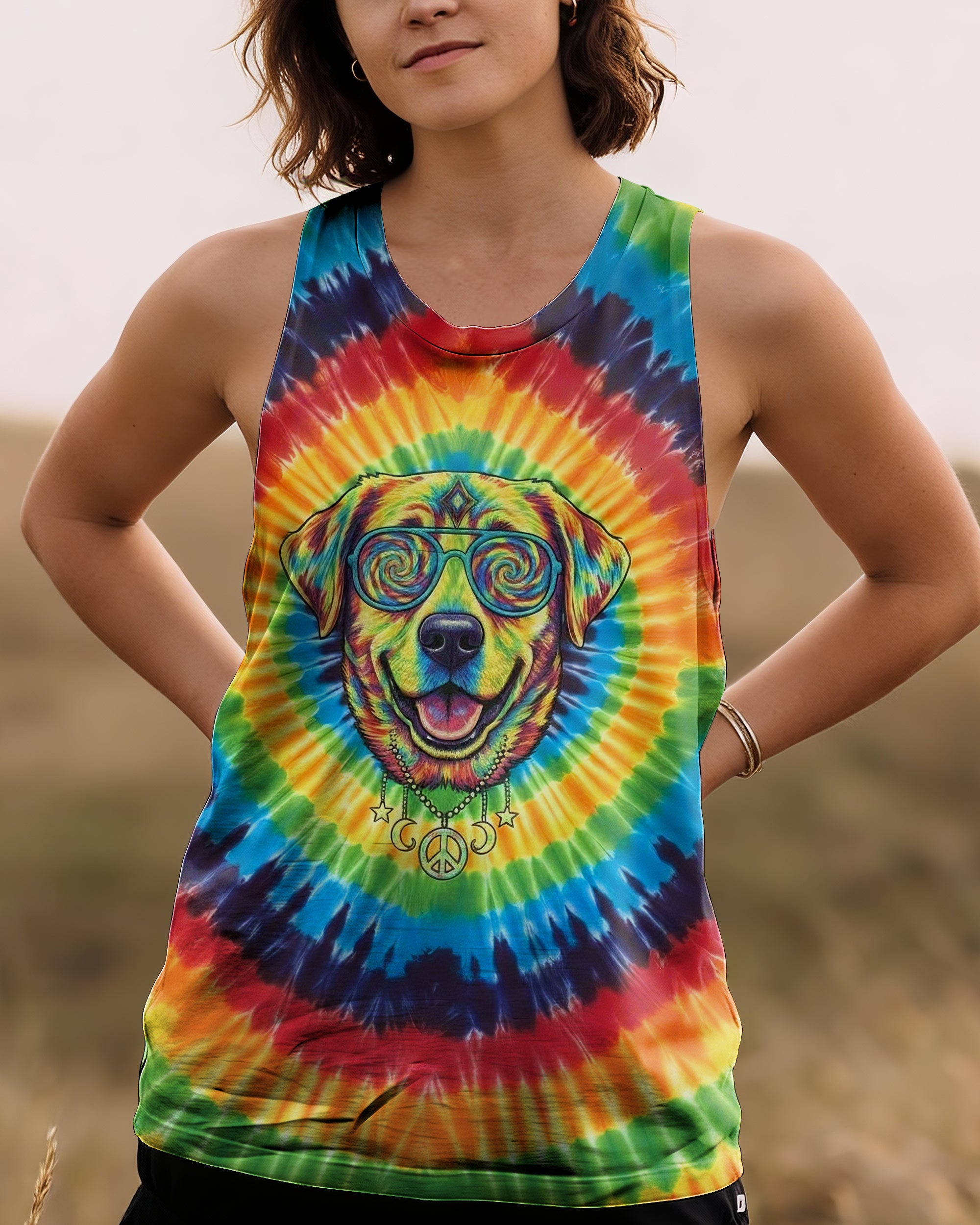 RAINBOW SWIRL LABRADOR RETRIEVER ALL OVER PRINT - YHHG2801261