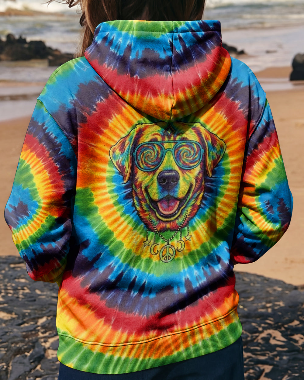 RAINBOW SWIRL LABRADOR RETRIEVER ALL OVER PRINT - YHHG2801261