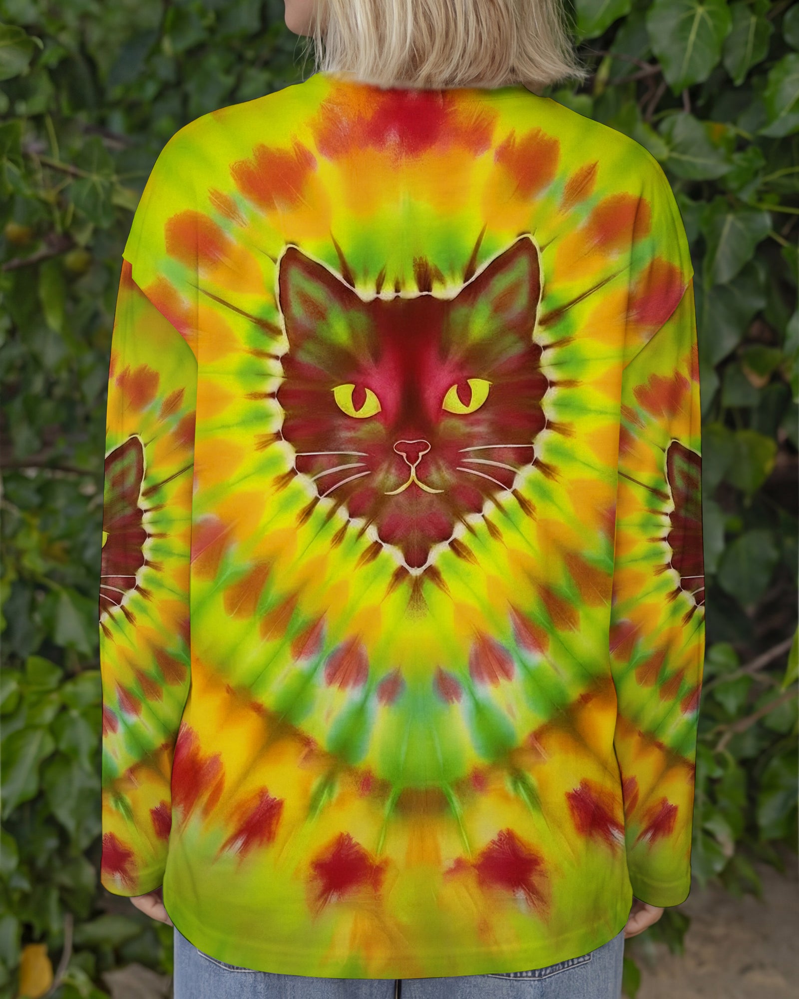 PSYCHEDELIC SWIRL CAT ALL OVER PRINT - YHHG2801262