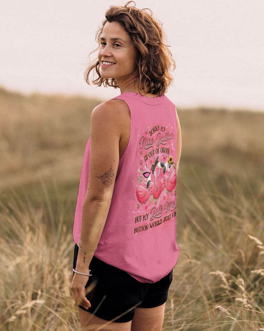 SORRY MY NICE BUTTON IS OUT OF ORDER FLAMINGO ALL OVER PRINT - YHHG2807243