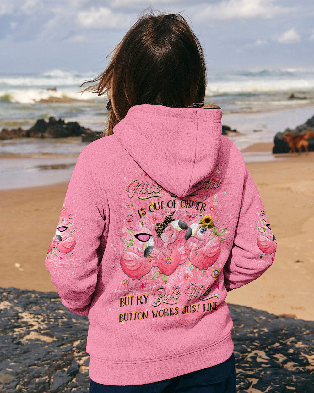 SORRY MY NICE BUTTON IS OUT OF ORDER FLAMINGO ALL OVER PRINT - YHHG2807243