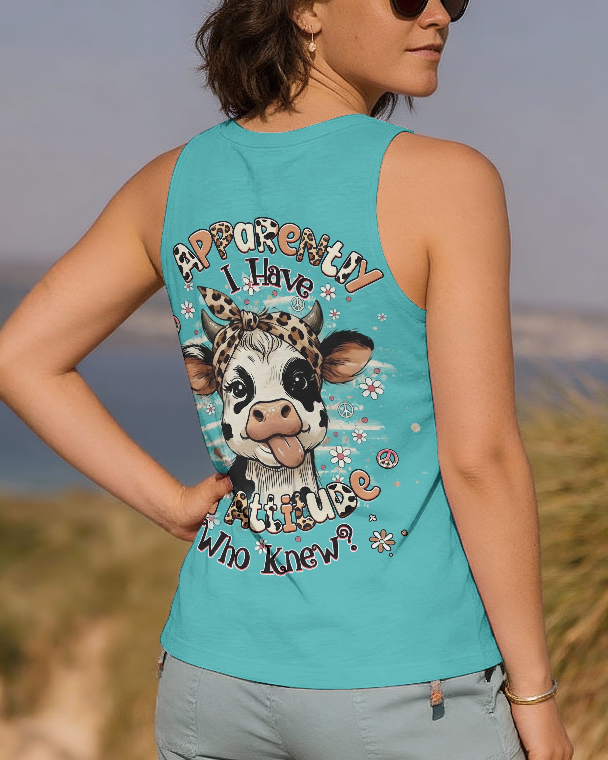 APPARENTLY I HAVE AN ATTITUDE WHO KNEW COW ALL OVER PRINT - YHHG3012251