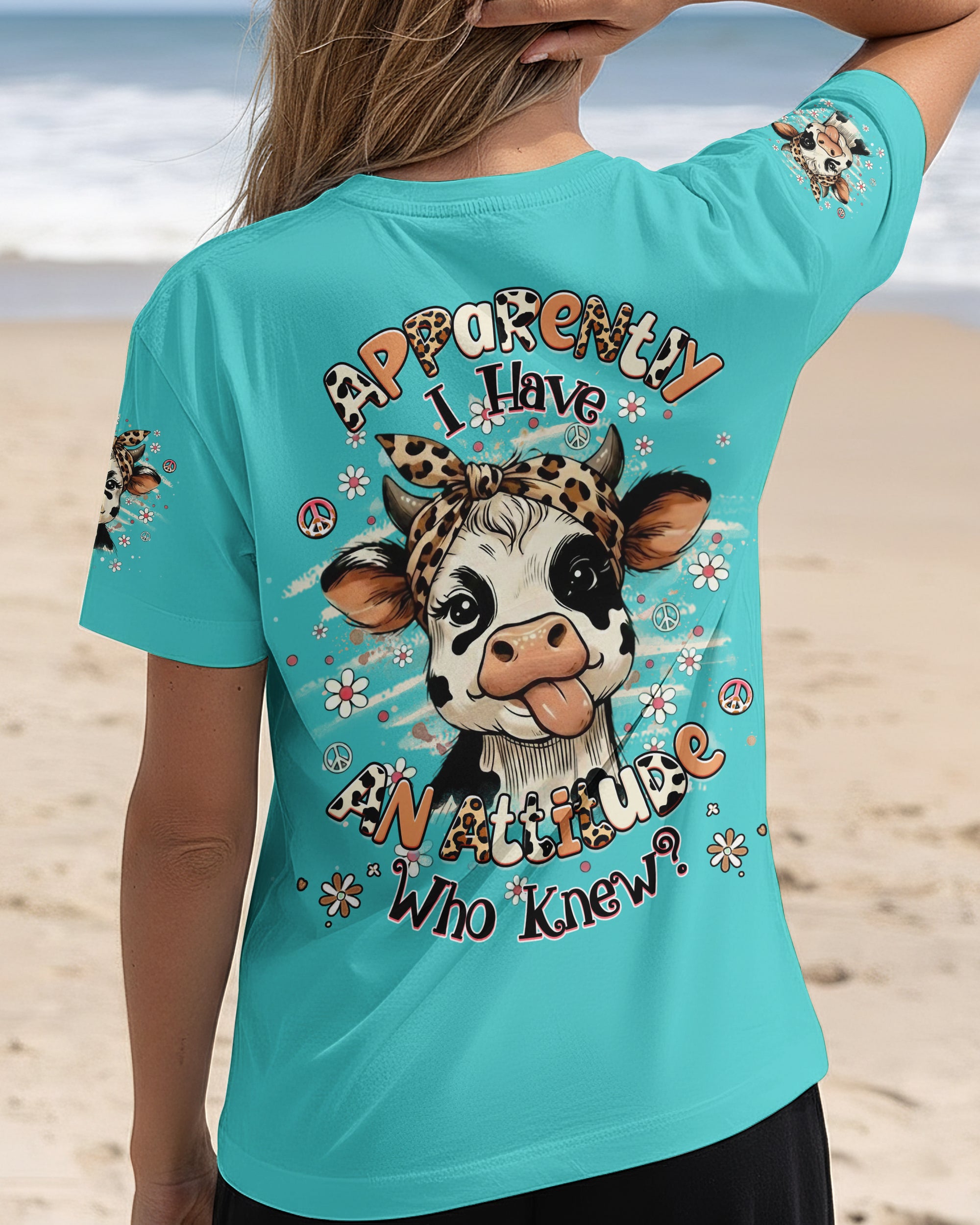 APPARENTLY I HAVE AN ATTITUDE WHO KNEW COW ALL OVER PRINT - YHHG3012251