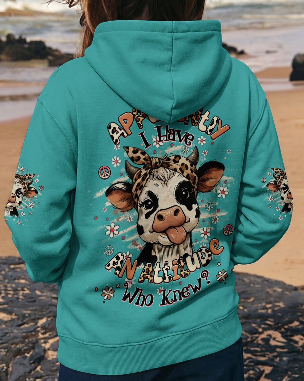 APPARENTLY I HAVE AN ATTITUDE WHO KNEW COW ALL OVER PRINT - YHHG3012251