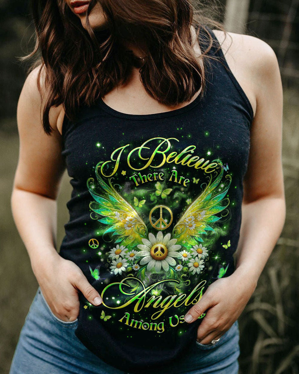 I BELIEVE THERE ARE ANGELS AMONG US WINGS ALL OVER PRINT - YHHG3103252