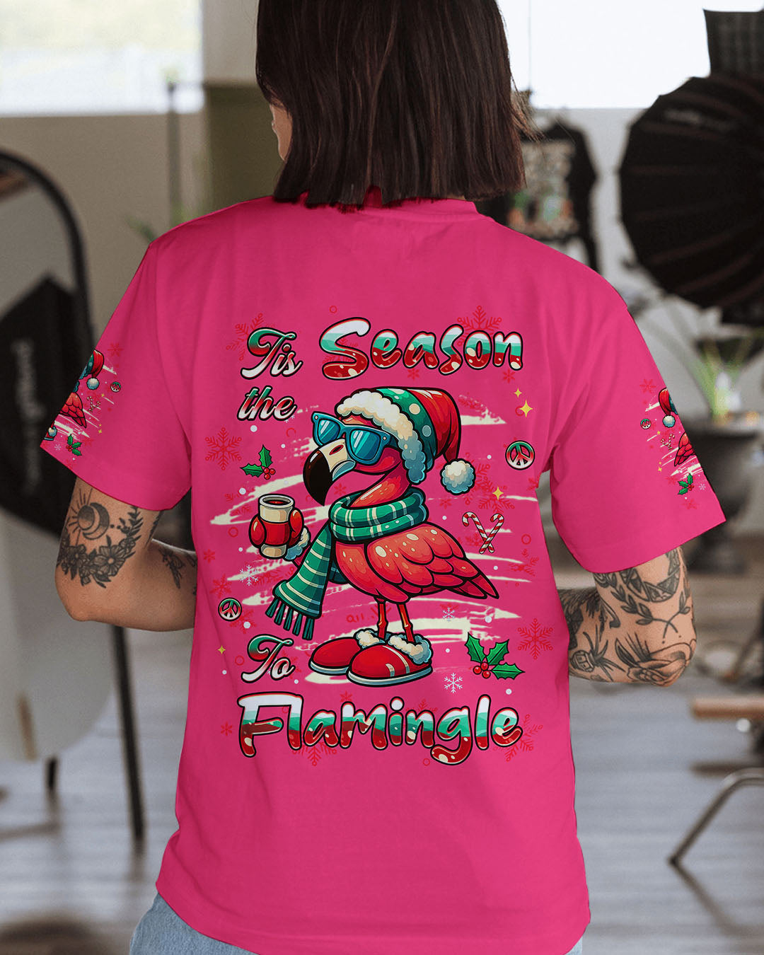 TIS THE SEASON TO FLAMINGLE CHRISTMAS ALL OVER PRINT - YHHG3110252