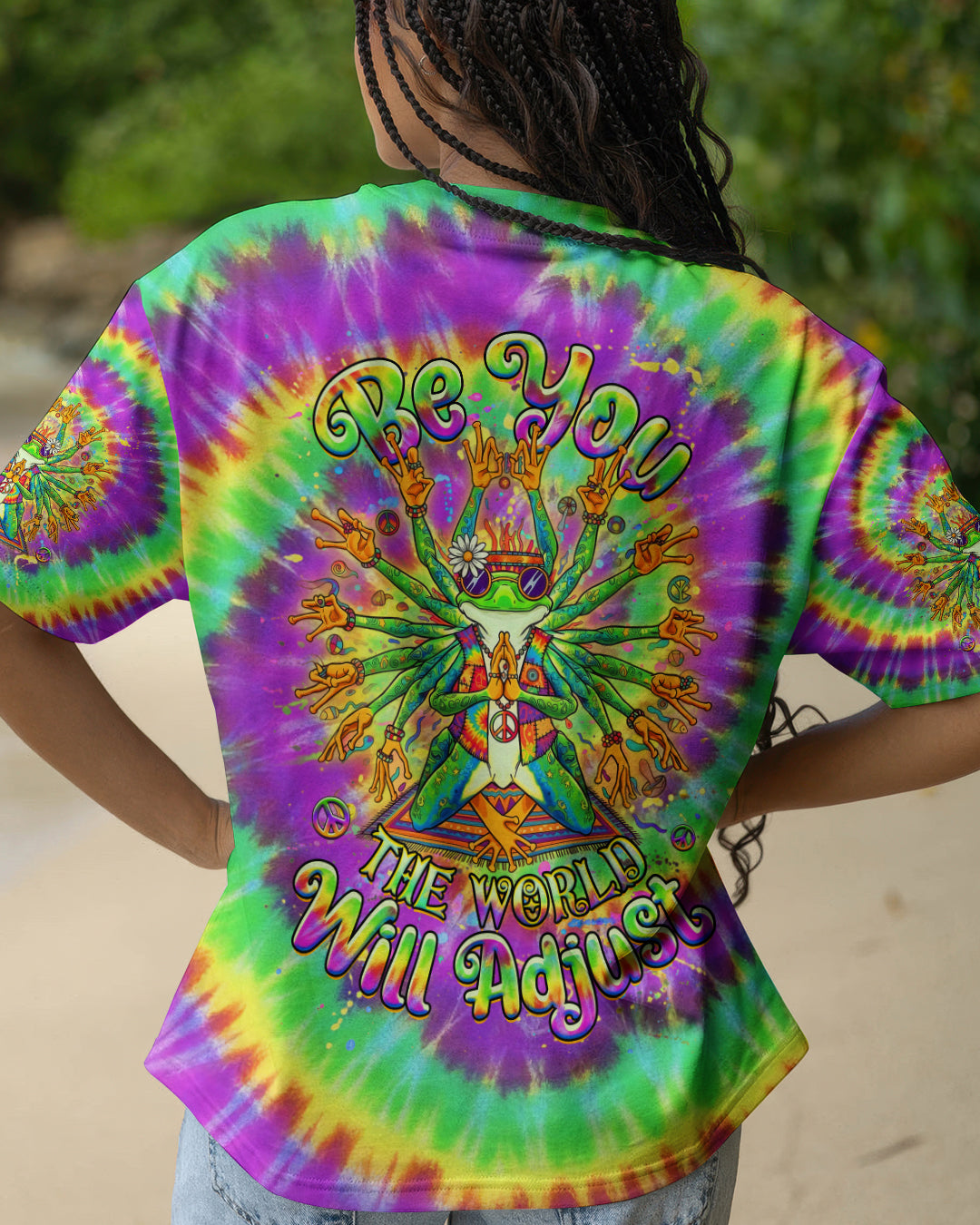 BE YOU THE WORLD WILL ADJUST FROG ALL OVER PRINT - YHHG3112251