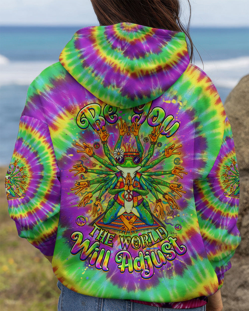 BE YOU THE WORLD WILL ADJUST FROG ALL OVER PRINT - YHHG3112251