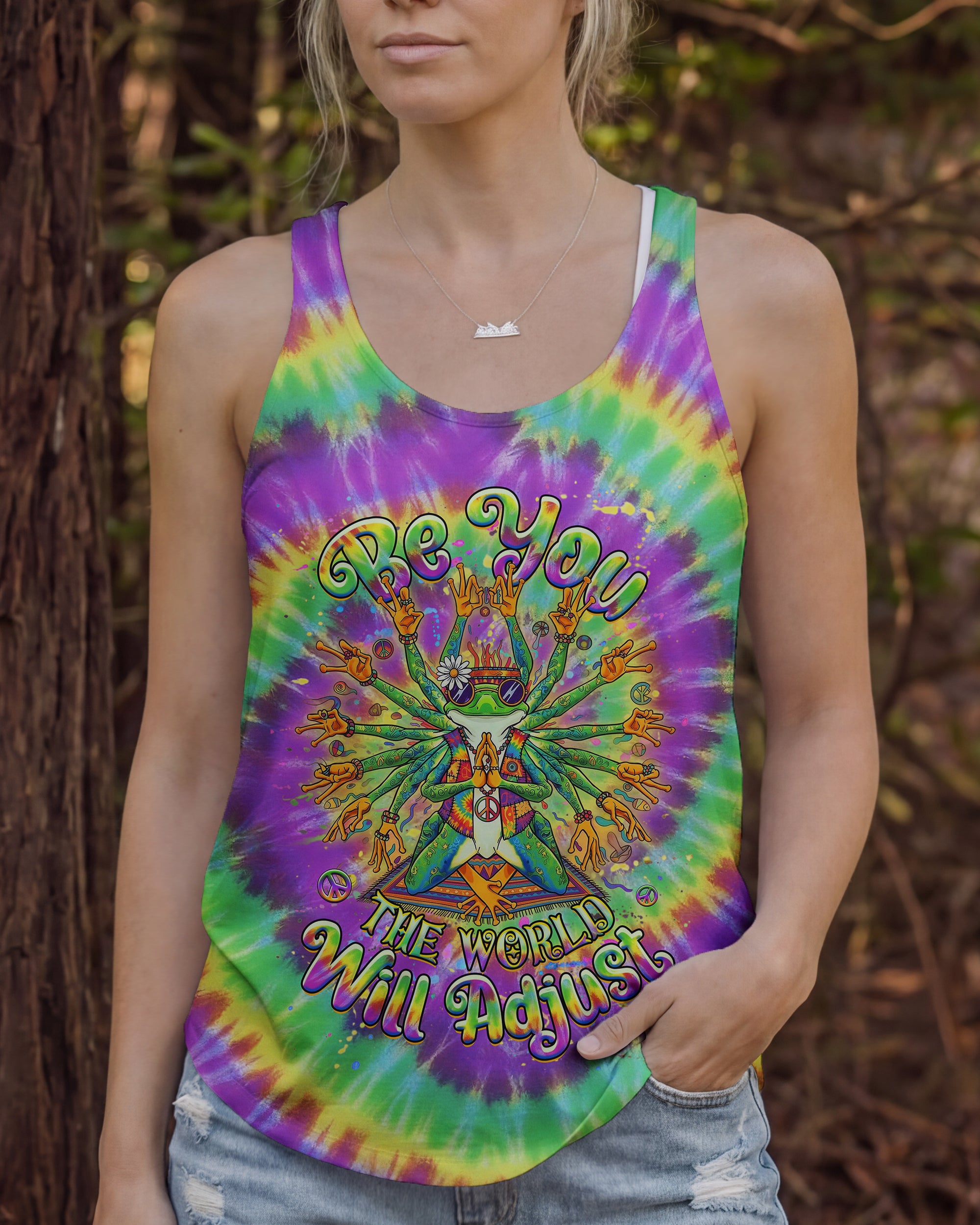 BE YOU THE WORLD WILL ADJUST FROG ALL OVER PRINT - YHHG3112251
