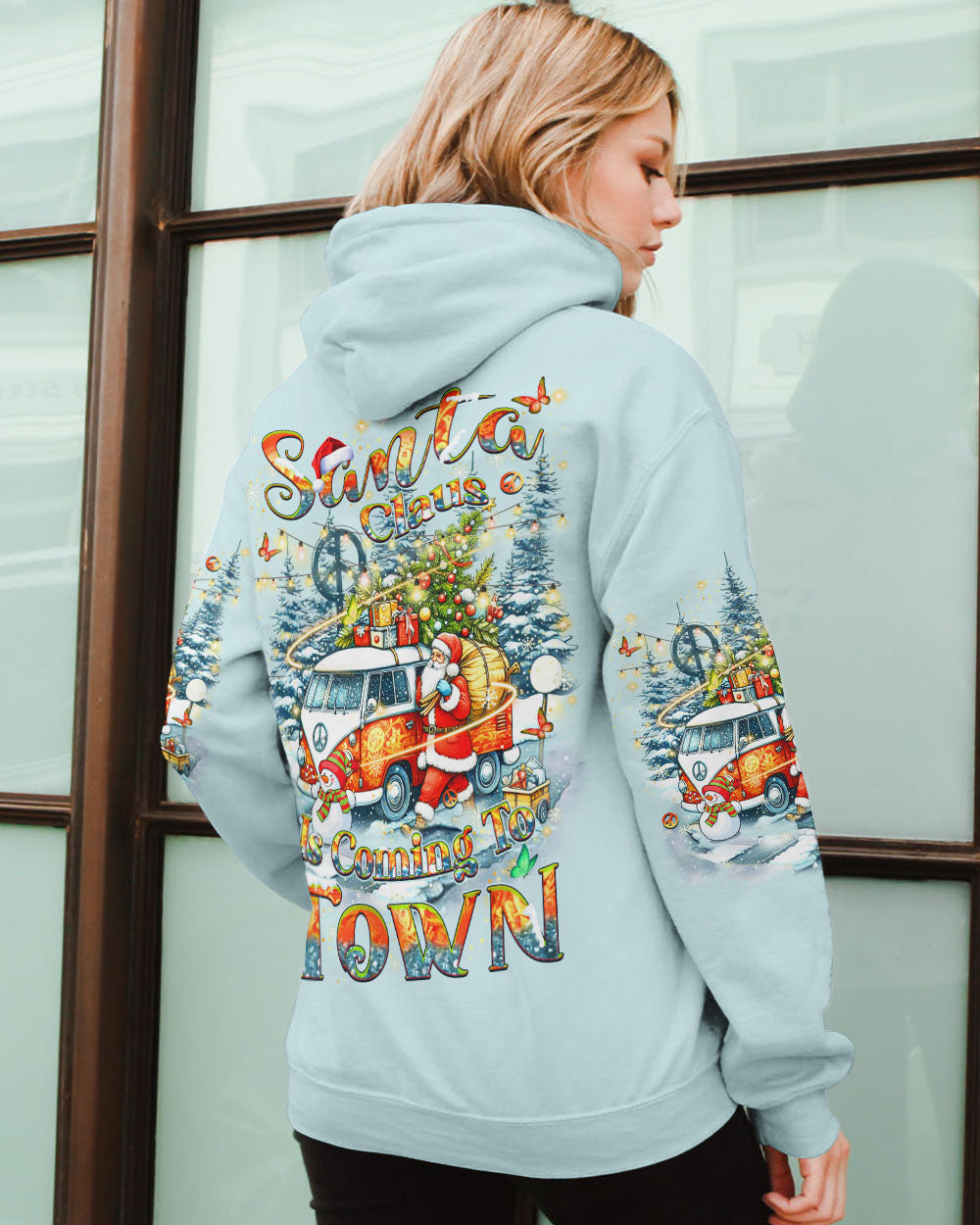SANTA CLAUS IS COMING CHRISTMAS ALL OVER PRINT - YHHN0111243