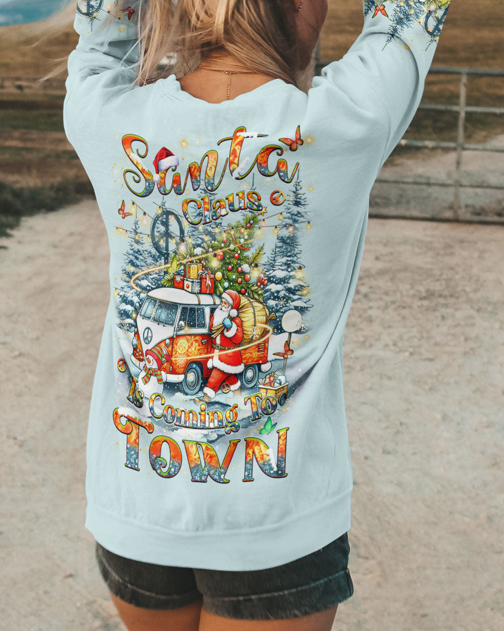 SANTA CLAUS IS COMING CHRISTMAS ALL OVER PRINT - YHHN0111243
