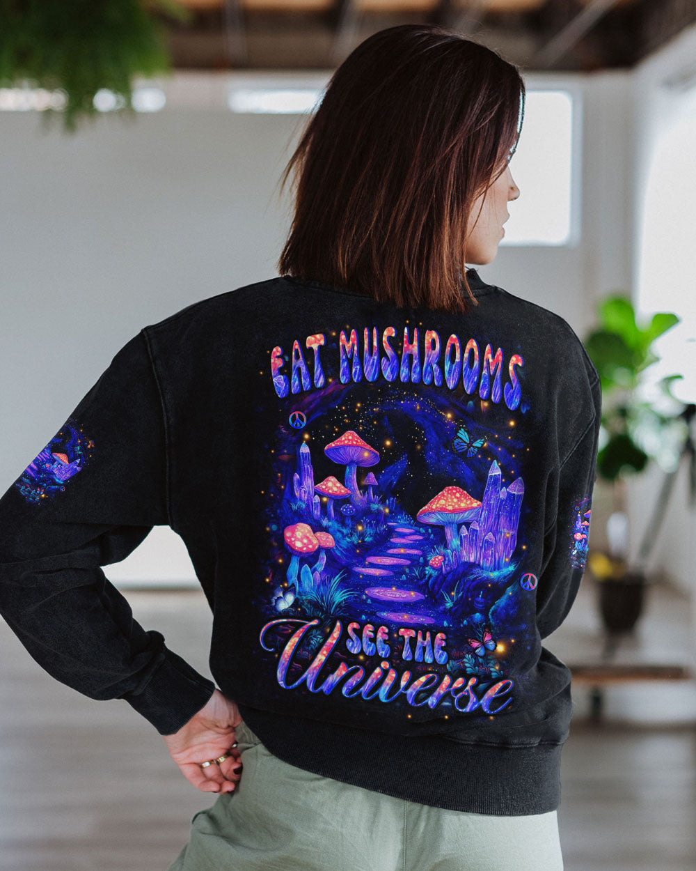 EAT MUSHROOMS SEE THE UNIVERSE ALL OVER PRINT - YHHN0112252