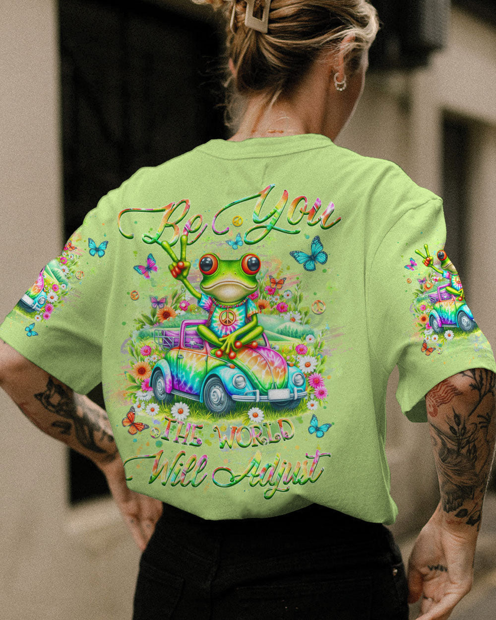 BE YOU THE WORLD WILL ADJUST FROG ALL OVER PRINT - YHHN0203242