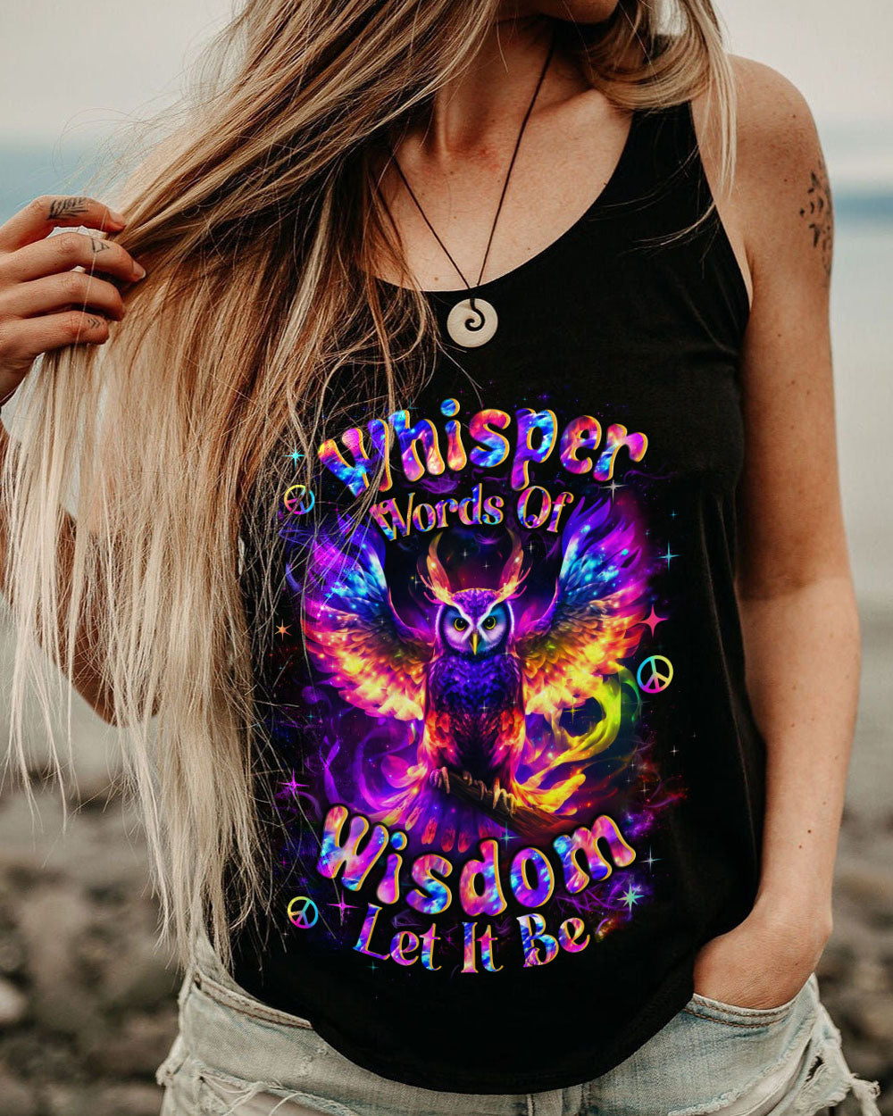 WHISPER WORDS OF WISDOM LET IT BE OWL ALL OVER PRINT - YHHN0212253
