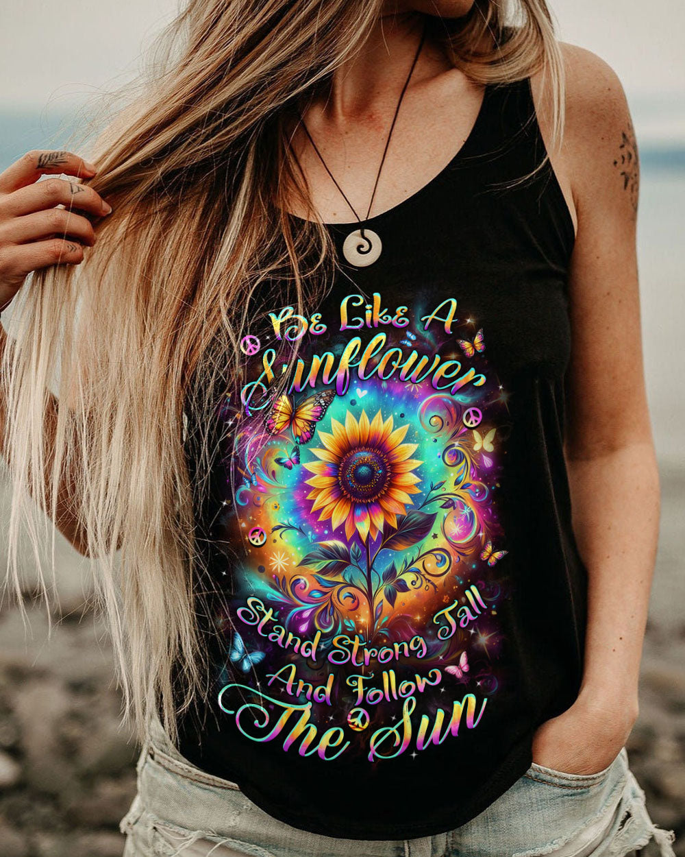 BE LIKE A SUNFLOWER ALL OVER PRINT - YHHN0304242