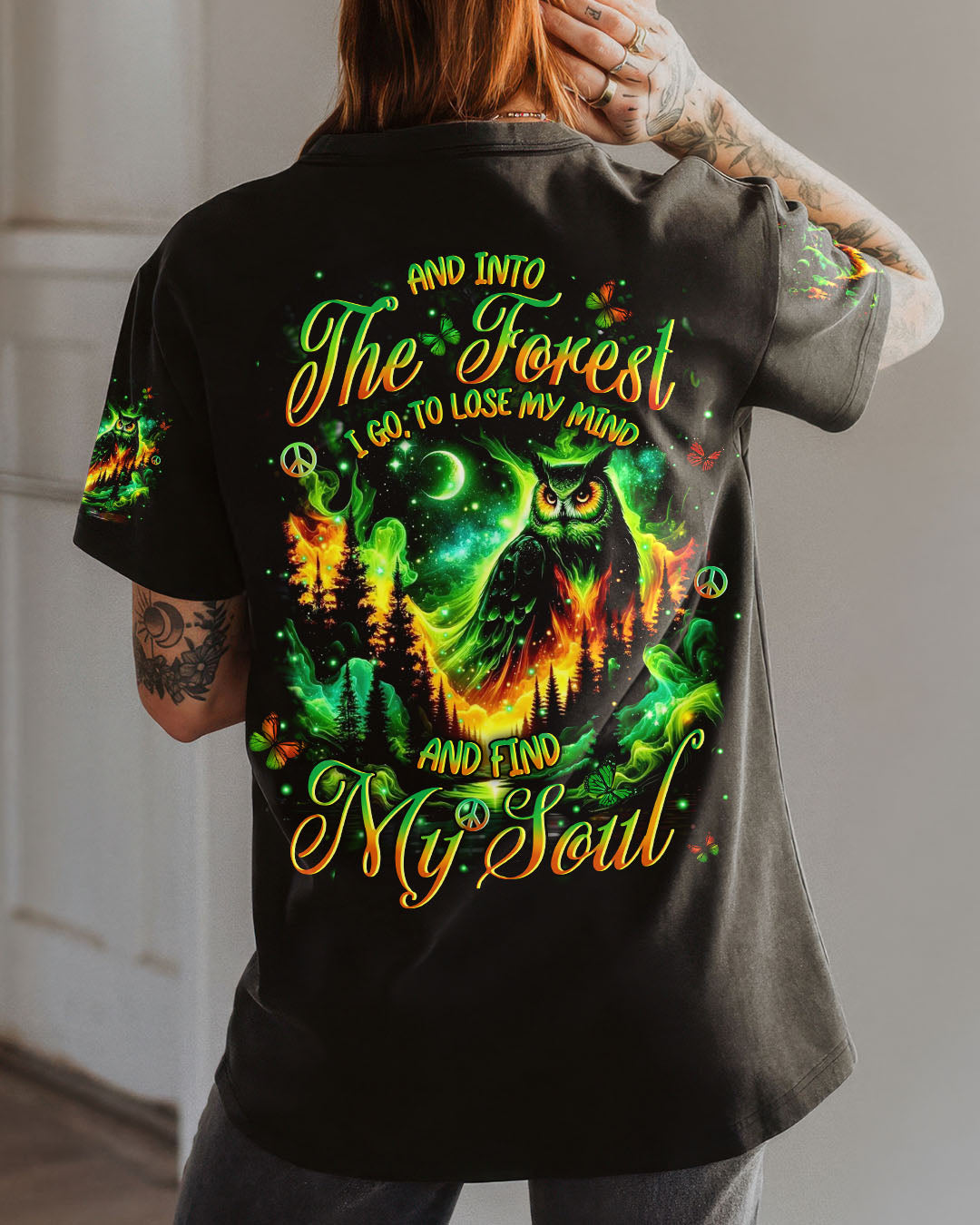 AND INTO THE FOREST I GO OWL ALL OVER PRINT - YHHN0412251