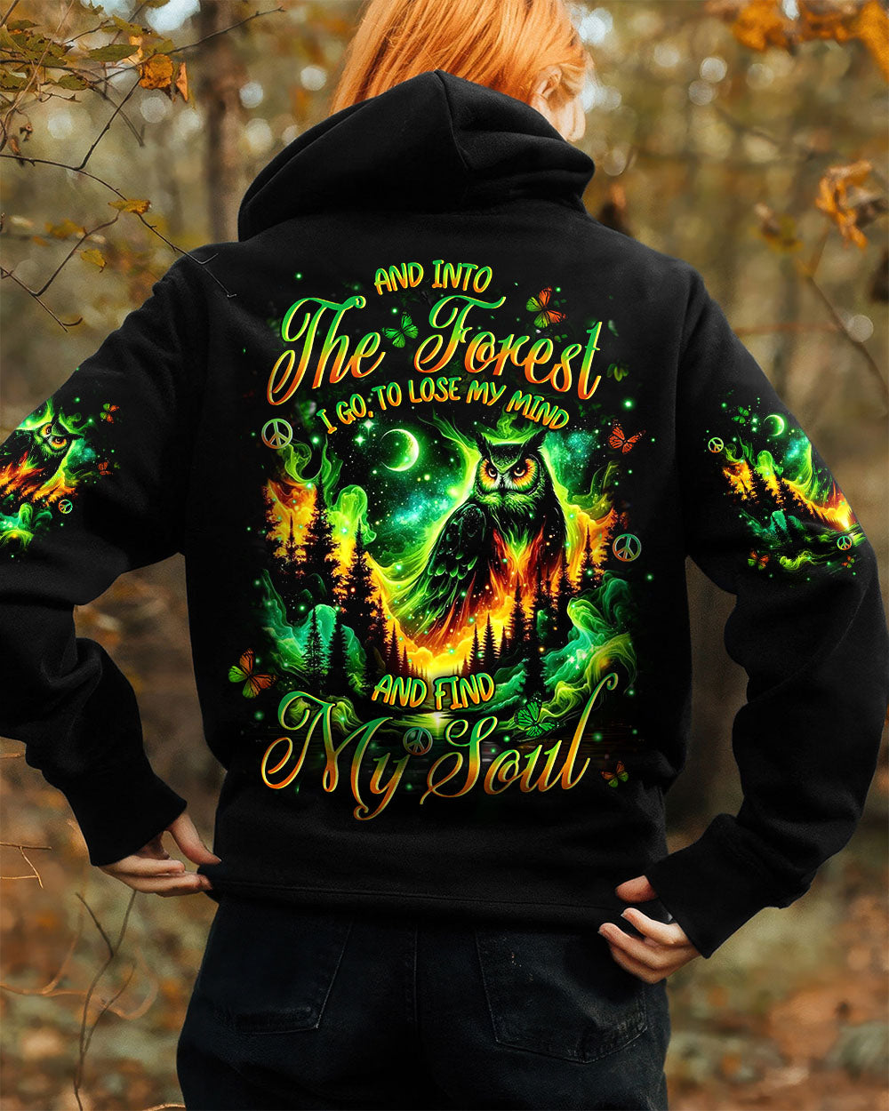 AND INTO THE FOREST I GO OWL ALL OVER PRINT - YHHN0412251
