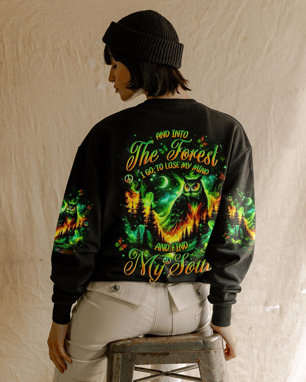 AND INTO THE FOREST I GO OWL ALL OVER PRINT - YHHN0412251