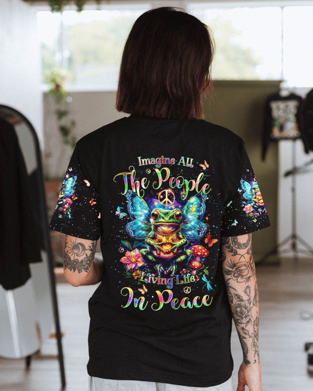 IMAGINE ALL THE PEOPLE LIVING LIFE IN PEACE ALL OVER PRINT - YHHN0703242