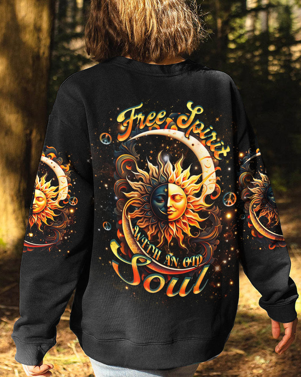 FREE SPIRIT WITH AN OLD SOUL ALL OVER PRINT - YHHN0807241