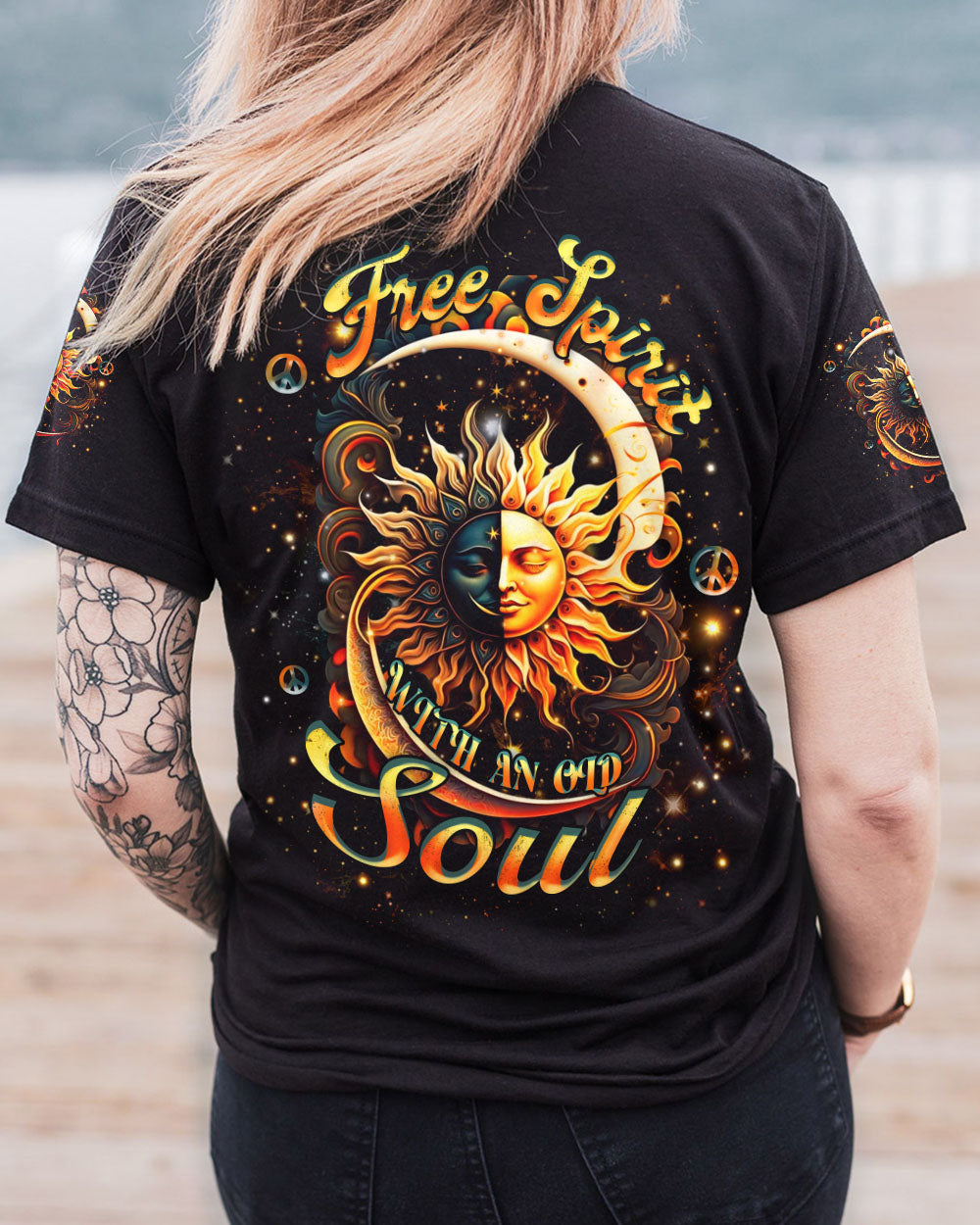 FREE SPIRIT WITH AN OLD SOUL ALL OVER PRINT - YHHN0807241