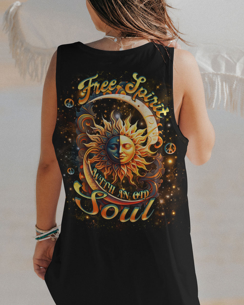 FREE SPIRIT WITH AN OLD SOUL ALL OVER PRINT - YHHN0807241