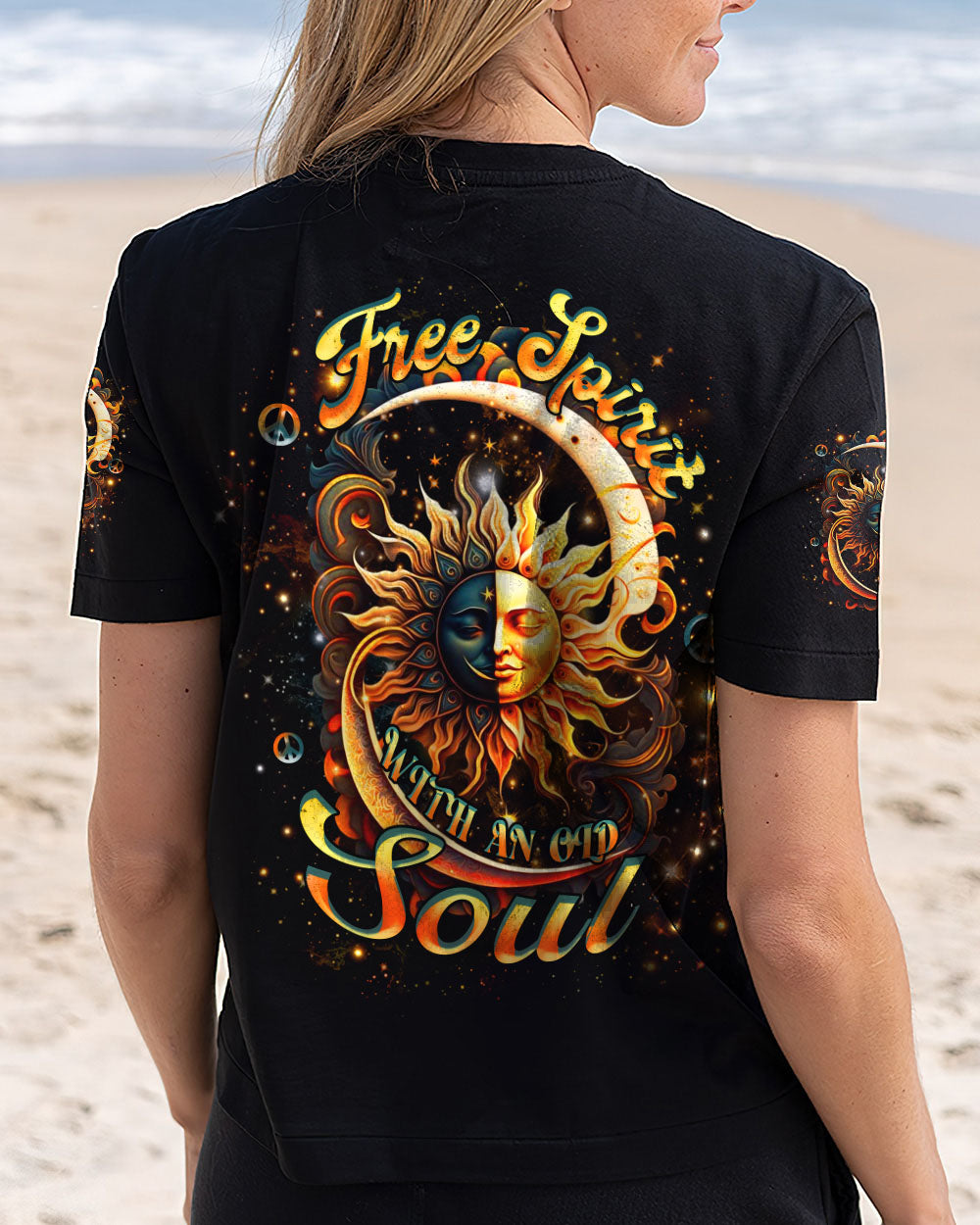 FREE SPIRIT WITH AN OLD SOUL ALL OVER PRINT - YHHN0807241