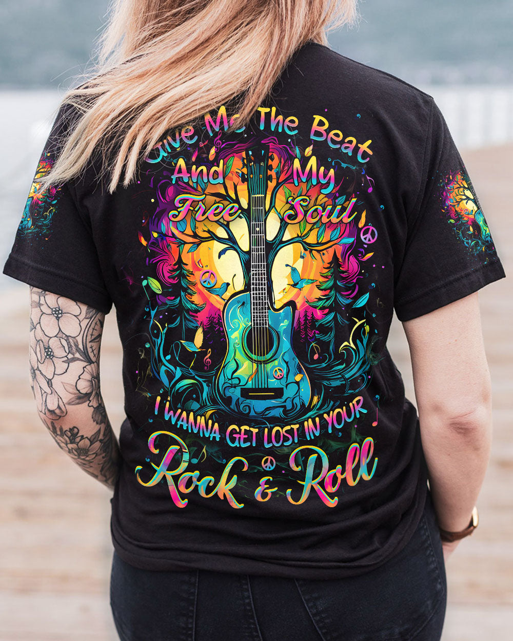 GIVE ME THE BEAT AND FREE MY SOUL GUITAR ALL OVER PRINT - YHHN0808243