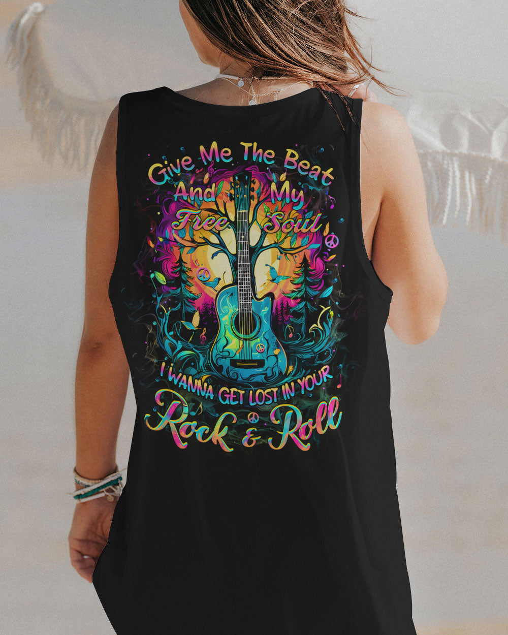 GIVE ME THE BEAT AND FREE MY SOUL GUITAR ALL OVER PRINT - YHHN0808243