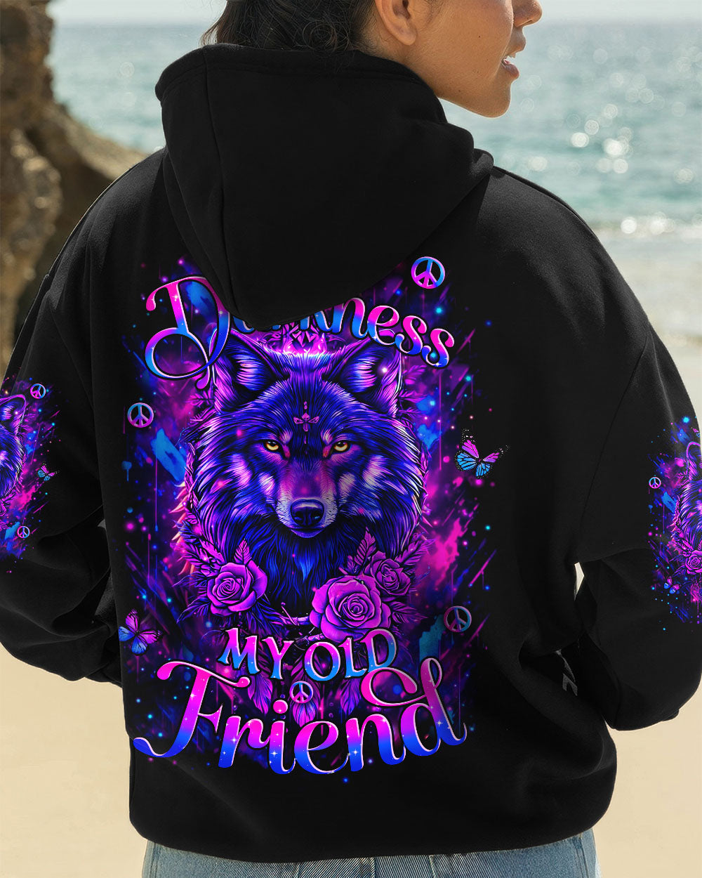 HELLO DARKNESS MY OLD FRIEND WOLF ALL OVER PRINT - YHHN0810254