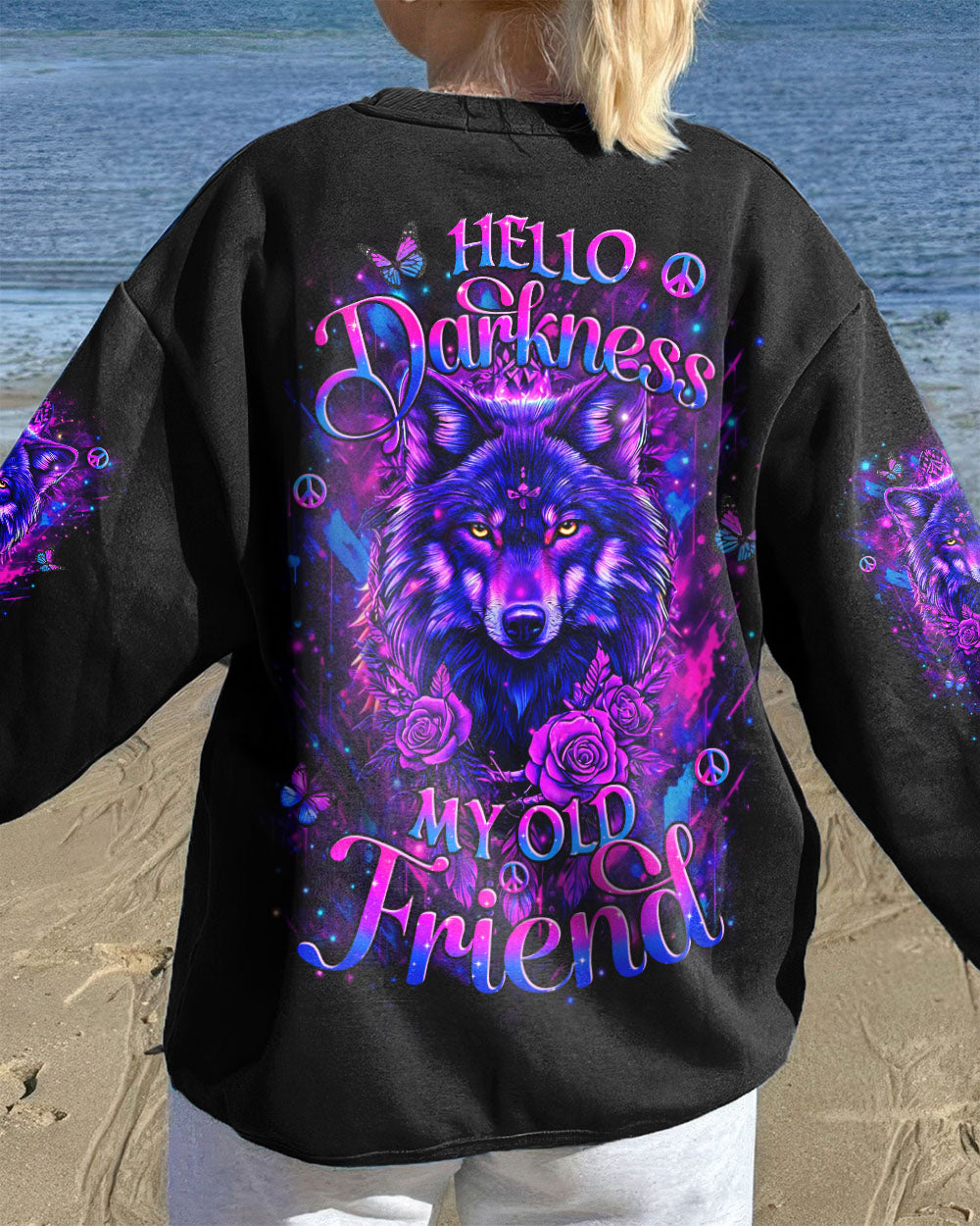 HELLO DARKNESS MY OLD FRIEND WOLF ALL OVER PRINT - YHHN0810254